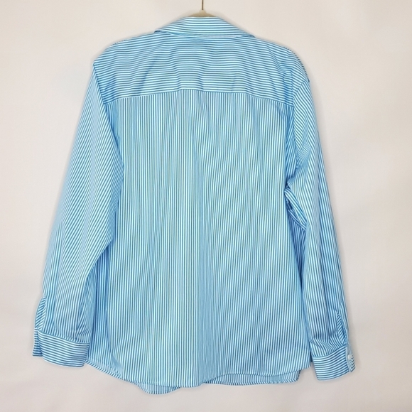 Foxcroft Wrinkle Free Striped Shirt Size 22W Button-up Long Sleeve Spring Top - Picture 5 of 10